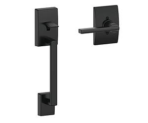 Schlage FE285 CEN 622 LAT CEN Century Front Entry Handleset con leva Latitude, Mezza impugnatura inferiore, Nero opaco