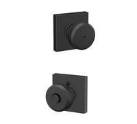 Schlage Pomello Bowery F40 BWE 622 COL con finiture Collins per letto e bagno, serratura per la privacy, nero opaco