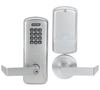 SCHLAGE Schlage CO-100 CY70 KP RHO 626 - Serratura elettronica offline, classe 100, telaio cilindrico, funzione aula e magazzino, tastiera, leva Rhodes, finitura cromata satinata