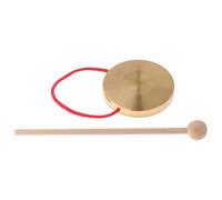 Schlaggong - Gong per bambini, generico con bacchetta, 10 cm, strumento a percussione decorativo, mini g0ng, in rame, casa, ufficio, soggiorno, strumento musicale, decorazione per la scuola e l'aula