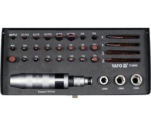 Schlagschrauber 1/2'' 168mm mit 32 Bits - Robuster Cr-V Stahl Schraubendreher & Bit-Set für professionelle Reparaturen | 75mm Kreuz & Phillips Bits | H7, H8, H10, T30, T40, Nüsse 10-15 mm