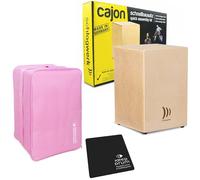 Schlagwerk CBA 2S - Kit per cajon + custodia Keepdrum rosa + sedile imbottito