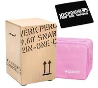Schlagwerk CP403 - Cajon naturale medio + custodia Keepdrum rosa + cuscino per seduta