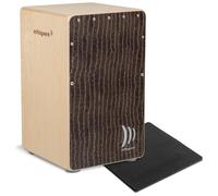 Schlagwerk CP580 Cajon Super Agile Silver Lining - tecnologia snare regolabile individualmente e in modo continuo - basso profondo, snare brillante, colpi potenti - incluso cuscino per seduta