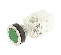 Schlegel 23.000.507 - Pulsante in acciaio inox, con pulsante verde, 1 apertura/1 chiusura, attacco a vite