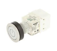 Schlegel 23.000.782 - Pulsante a pressione in acciaio inox, con chiave trasparente, simbolo on/off, 1 apertura/1 chiusura, attacco a vite