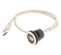 Schlegel 23.001.557 USB femmina in acciaio inox con anteriore, 1 X USB femmina, tipo A e posteriori, 1 X USB2.0 della lunghezza del cavo 60 cm con connettore di tipo A, metallico