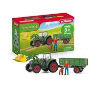 SCHLEICH Farm World Tractor with Trailer Toy Playset, 3 to 8 Years, Multi-colour [42608]