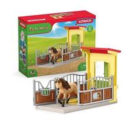 schleich Farm World 42609 set da gioco (SCHLEICH Farm World Pony Box with Iceland Pony Stallion Toy Playset, 3 to 8 Years, Mult