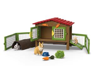 SCHLEICH 42728 Jaula para conejos, da 3 Anni, Farm World - playset, 17 Pezzi