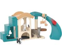 Schleich FARM WORLD | Divertimento per gatti 42764 | Playset con casetta, 3 gatti, tiragraffi & accessori | Giocattolo da fattoria realistico | Idea regalo per bambini dai 3 anni | 12 pezzi