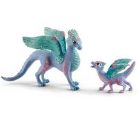 SCHLEICH 70592 Drago dei fiori con cucciolo, da 5 anni, BAYALA - Figura, 8 x 15 x 18 cm