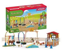 schleich 72149 Agility nella scatola per cavalli, dai 3 anni in su, FARM WORLD - Set da gioco