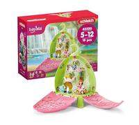 Schleich BAYALA | Asilo magico di Marween 42520 | dai 5 anni | 19 pezzi | set con l’elfa Marween, 2 cuccioli di drago, gattino alato e procione | fiore richiudibile e trasportabile con accessori | da