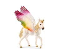 SCHLEICH BAYALA | Puledro Unicorno Alato Arcobaleno 70577 | figura dettagliata con criniera scintillante e ali colorate | regalo magico per bambine e bambini | giocattolo dai 5 anni | 8 x 5 x 10 cm