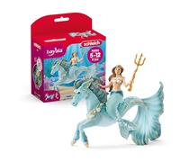 Schleich BAYALA | Sirena Eyela su cavallo di mare 70594 | dai 5 anni | con tridente | figure ricche di dettagli | piccolo regalo per bambine e bambini | personaggio da gioco da 5 anni | set da 3 p