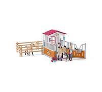 Schleich- Box Cavalli Arabi e Addetta Cura Animali, 42369