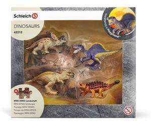 Schleich Dinosauri 42212 - Lotto Di 4 Mini-Dinosauri Con Puzzle Lavico