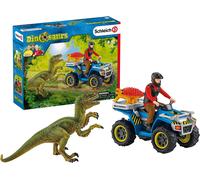 Schleich Dinosauri Fuga Su Quad Di Fronte Al Velociraptor 41466