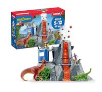 schleich DINOSAURS 42564 - Set di giocattoli a forma di dinosauro, con vulcano con luce LED e funzione di scoppio, figura ricercatrice e 2 figure di dinosauro, età consigliata: 5-12 anni