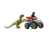 Schleich DINOSAURS | Fuga su quad davanti al Velociraptor 41466 | 18 pezzi | Set da gioco dai 5 anni | set con personaggi, numerose funzioni e tanti accessori
