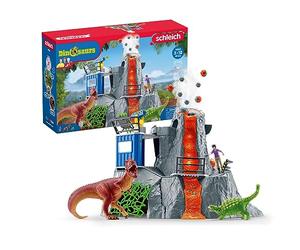 schleich DINOSAURS | Grande spedizione del vulcano 42564 | 60 pezzi | Set da gioco dai 5 anni | set con personaggi, numerose funzioni e tanti accessori