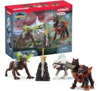 schleich ELDRADOR CREATURES | Set iniziale con 3 figure e Superarma 72179 | Figure mostruose ELDRADOR con Cerbero, Lupo delle nevi, Bestia di pietra | Giocattolo dai 7 anni | 5 pezzi | Esclusiva Amazon