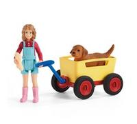 Schleich Farm Life Puppy Wagon Ride 3 anno/i Ragazzo/Ragazza Farm 42543