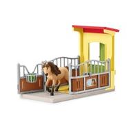 SCHLEICH 42609 Box per Pony con Stallone Islandese, da 3 Anni, Farm World - Playset, 4 Pezzi