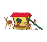 schleich FARM WORLD 42658 action figure giocattolo (SCHLEICH Farm World Feeding the Forest Animals Toy Playset, 3 Years or Abov