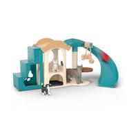 Schleich FARM WORLD | Divertimento per gatti 42764 | Playset con casetta, 3 gatti, tiragraffi & accessori | Giocattolo da fattoria realistico | Idea regalo per bambini dai 3 anni | 12 pezzi