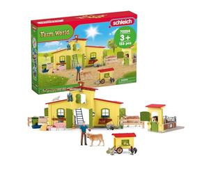 Schleich FARM WORLD | Fattoria con pollai e scatola per cavalli 72224 | Set da gioco dai 3 anni | set con personaggi, numerose funzioni e tanti accessori | figura animali della fattoria schleich