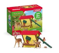 Schleich Farm World | Mangiatoia nel Bosco 42658 | 18 Pezzi | Set da gioco dai 3 anni | set con personaggi, numerose funzioni e tanti accessori | figura animali della fattoria schleich