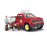 schleich Farm World | Missione del Veterinario nella Fattoria 42727 | Set con Pick-up, Veterinario, Vitello & Accessori Bambini dai 3 Anni | Giocattolo Fattoria | 29 Pezzi