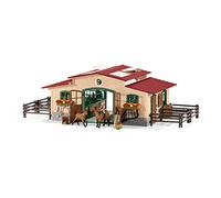 schleich 42195 Scuderia con cavalli e accessori, da 3 anni, FARM WORLD - Playset, 96 pezzi