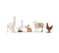 schleich Farm World | Set Animali della Fattoria 77536 con Coniglio, Oca, Gallina, Pecora e Lama | Giocattolo da Fattoria dai 3 Anni | Set Dettagliato da 5 Pezzi | Esclusiva Amazon