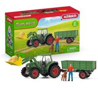 Schleich FARM WORLD | Trattore con rimorchio 42608 | 8 pezzi | Set da gioco dai 3 anni | set con personaggi, numerose funzioni e tanti accessori | figura animali della fattoria schleich