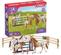 SCHLEICH HORSE CLUB | Allenamento al torneo di Lisa 42433 | playset da 17 pezzi con 3 cavalli accessori | giocattolo per bambini dai 5 anni in su