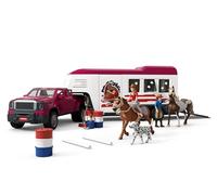 schleich Horse Club | Camion Lakeside con rimorchio 42705 | Set con Camion, rimorchio per Cavalli, Box, Hannah, 2 Cavalli, Cane e Accessori | Giocattolo per Bambini dai 5 Anni | Set da 119 Pezzi
