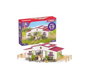 Schleich HORSE CLUB | Maneggio con cavallerizza e cavalli 42344 | 97 pezzi | Set con scuderia, personaggio e 2 cavalli con accessori | Regalo per bambini | Giocattolo dai 5 anni | esclusiva Amazon | Set con scuderia, personaggio e 2 cavalli con accessori | Regalo per bambini | Giocattolo dai 5 anni | esclusiva Amazon