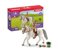 Schleich Horse Club - Set da gioco con cavalla lipizzana e cavaliere - Cavaliere e cavallo realistici con secchio per mangime, sella e tanto dive