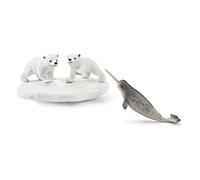 Cuccioli di orso e narvalo nei ghiacci Wild Life Schleich 42531