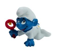 Schleich Statuetta dei Puffi - Puffo bambino con sonaglio (20179)