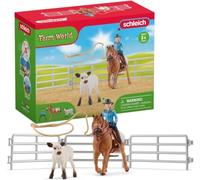 Schleich Set Cowgirl Team Roping Fun 42577 Cavallo Rodeo e Lassi