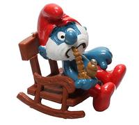 Schleich The Smurfs Figure - Papa Smurf on His Rocking Chair (40228)