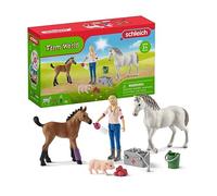 animali Schleich Vet visiting mare and foal Plastica Cavallo