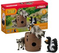 Schleich 42596 Figure di Animali Wild Life Gioco Divertente Del La Noce Procioni