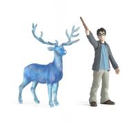SCHLEICH WIZARDING World of Harry Potter Set da collezione a 2 pezzi con le figurine di Harry e Harry Stag Patronus