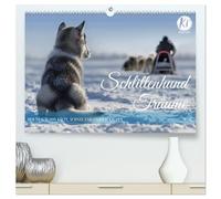 Schlittenhund Träume (hochwertiger Premium Wandkalender 2026 DIN A2 quer), Kunstdruck in Hochglanz: Eine Hommage an Siberian Husky, Alaskan Malamute, Samojede und Co
