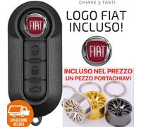 Schlüssel Cover Schlüsselanhänger Schale Fiat 500L Punto mit Logo